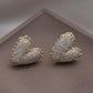Zircon Heart Stud Earrings
