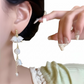 Pearl Korean Flower Earrings for Women