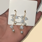 Pearl Korean Flower Earrings for Women