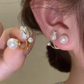 Beautiful Pearl Zircon Korean Flower Earrings for Women