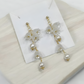 Pearl Korean Flower Earrings for Women